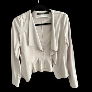 Iris Setlakwe Beige Asymmetrical Draped Faux Suede Jacket Size 4
